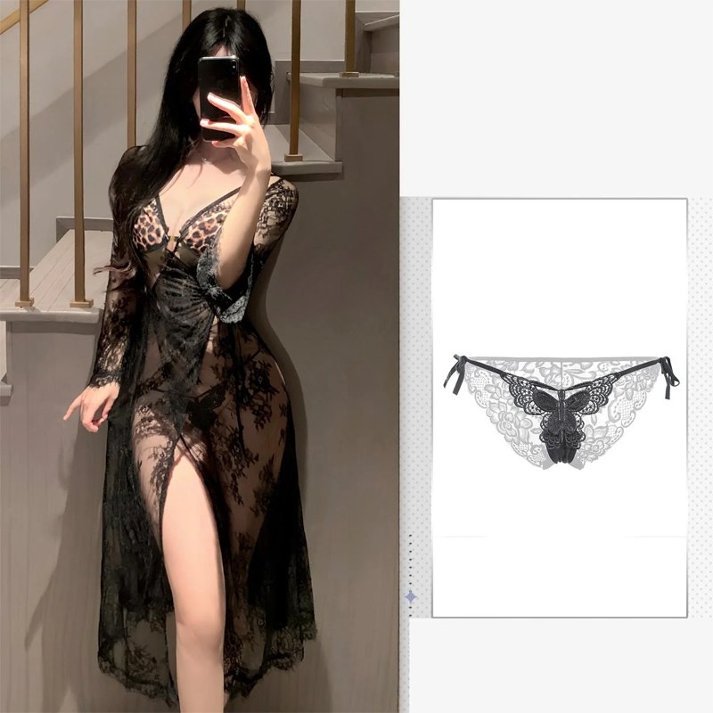 French Lace Open-Cup Dress - Chemise Lingerie