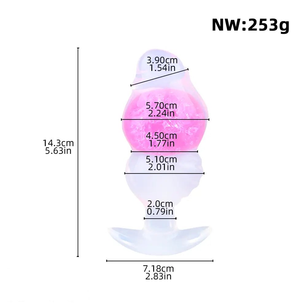 Frosted Marble Anal Plug - Silicone Butt Plug With Flared Base