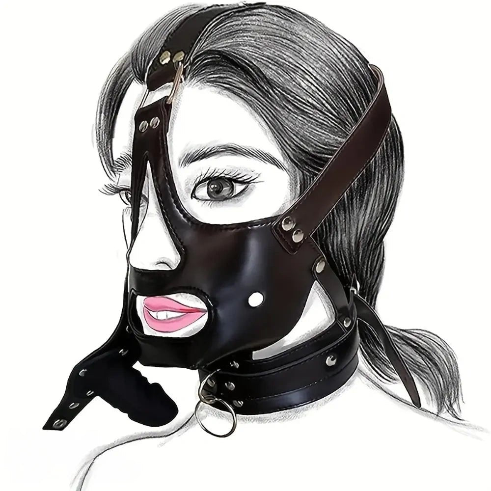 Full Head Mouth Gag Mask - Bondage Harness Gag
