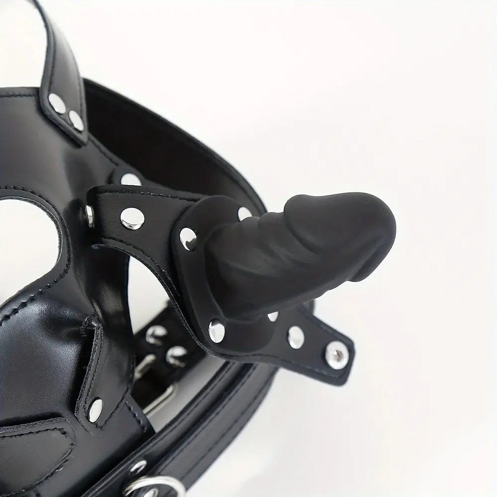 Full Head Mouth Gag Mask - Bondage Harness Gag