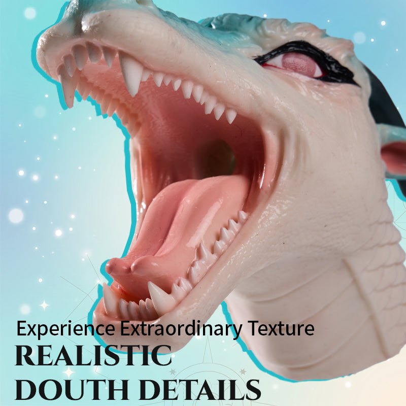 Furry Dragon Head Oral Stroker - Deep Throat Male Masturbator