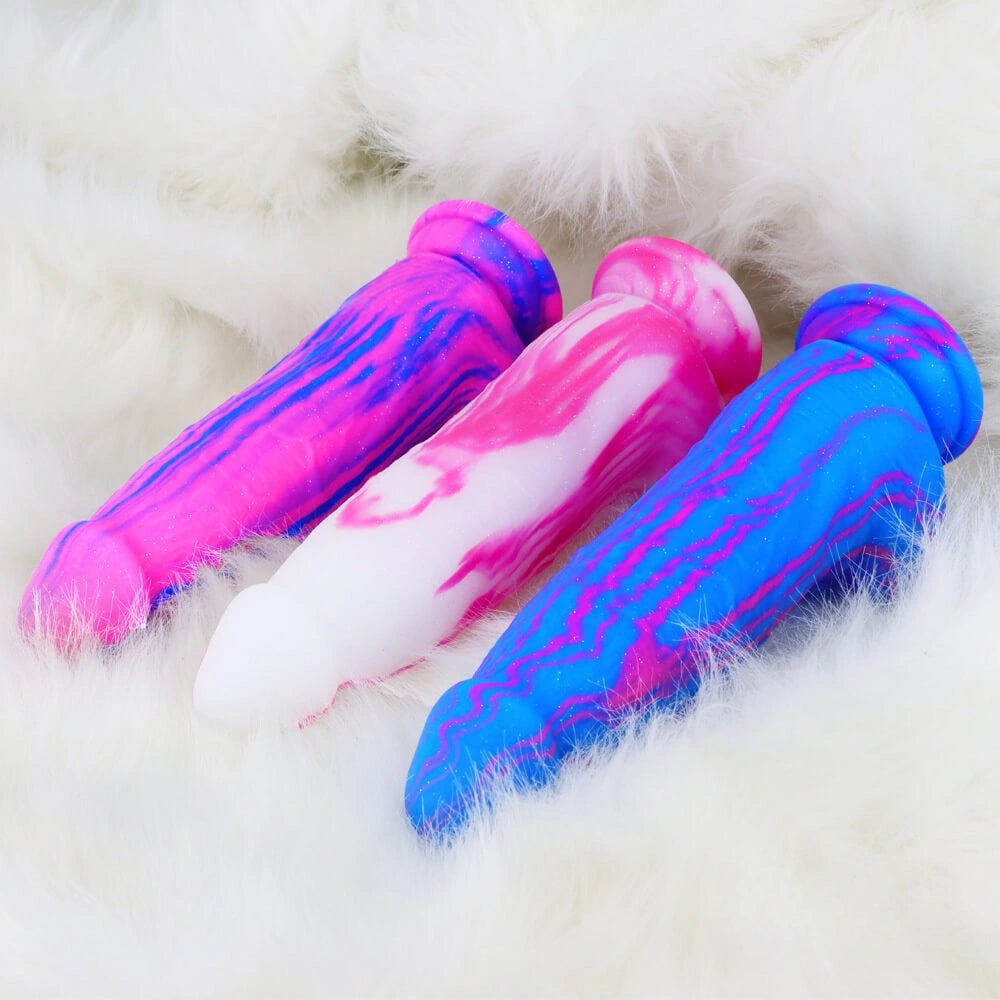 Galaxy Glitter Fantasy Dildo - Multi-Color Fantasy Dildo