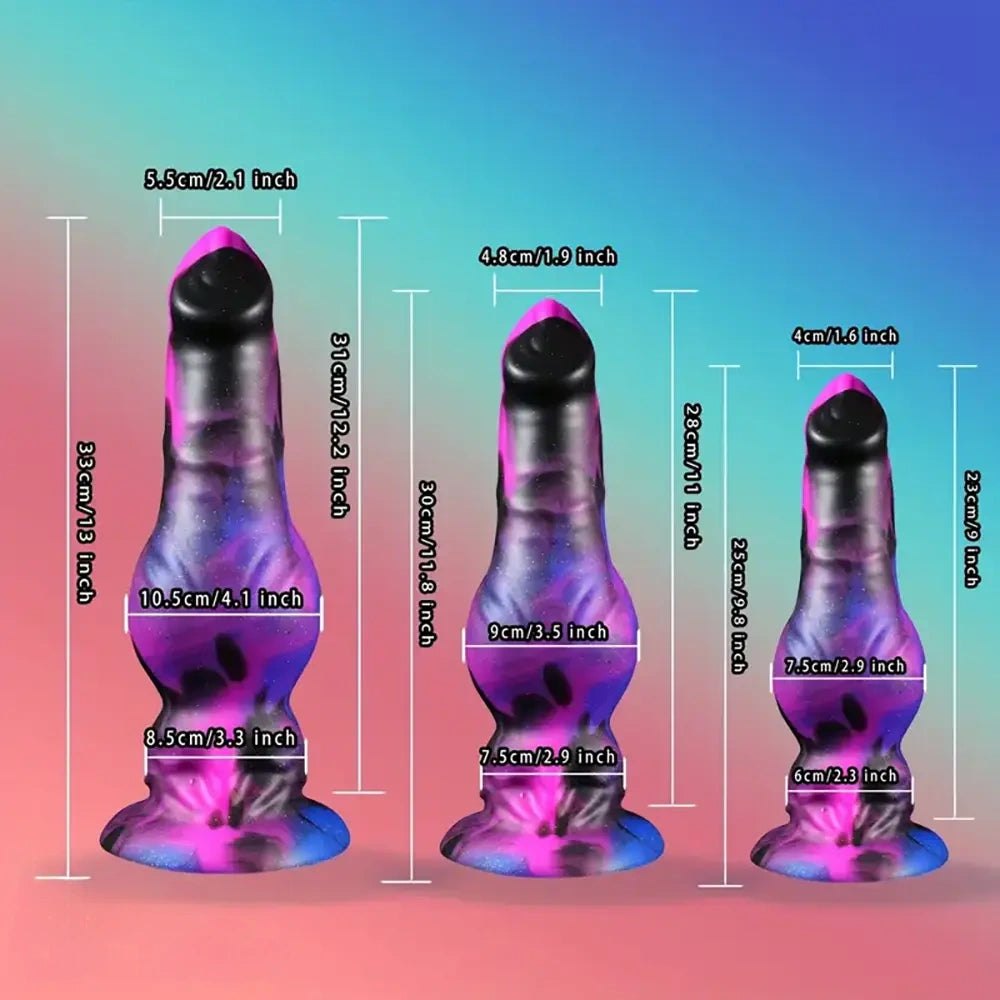 Galaxy Knotted Animal Dildo - Knotted Dog Style Dildo S/M/L