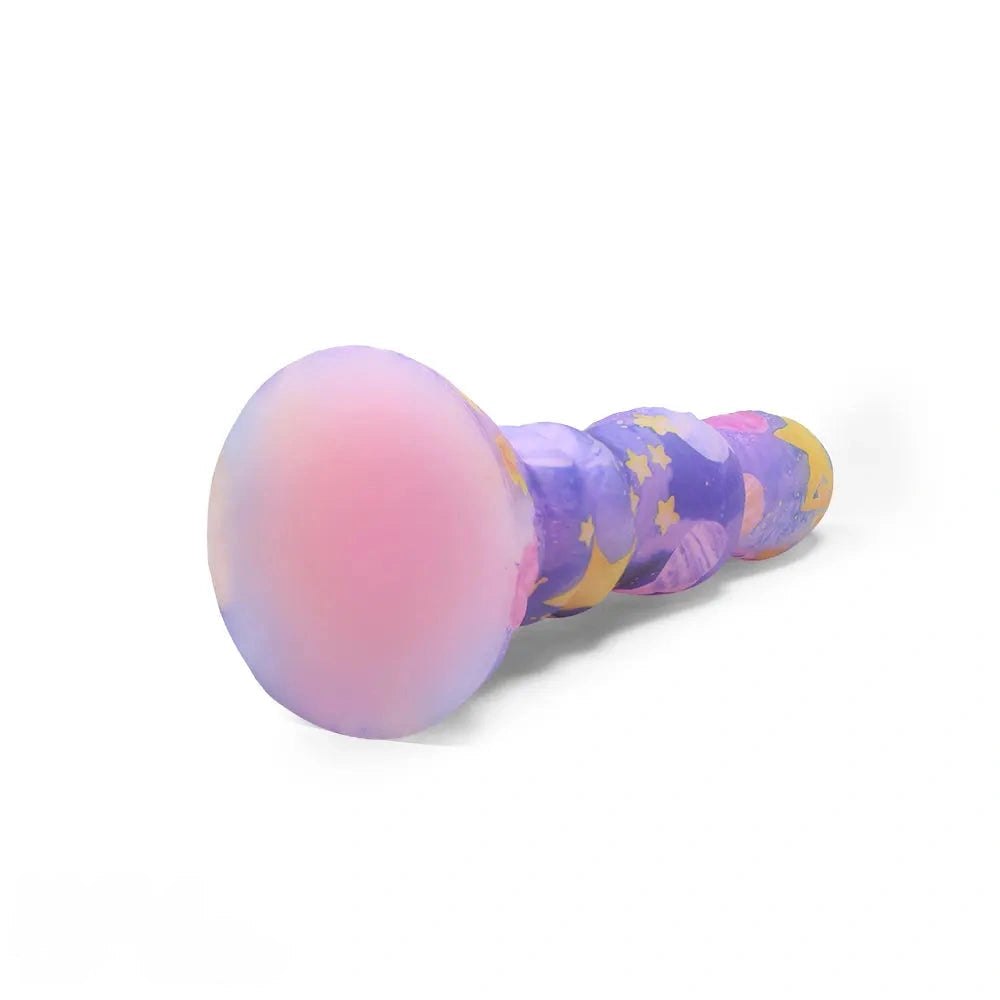 Galaxy Ribbed Fantasy Dildo - Colorful Novelty Dong