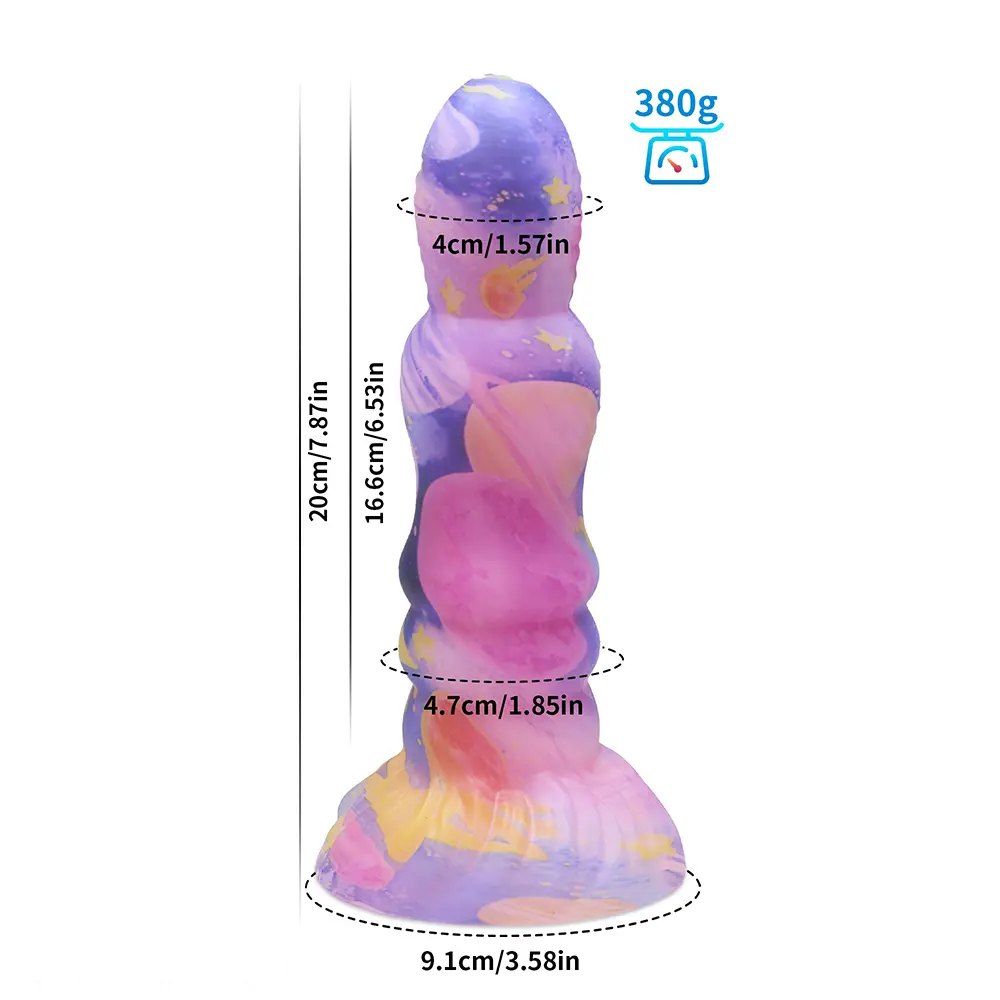 Galaxy Ribbed Fantasy Dildo - Colorful Novelty Dong