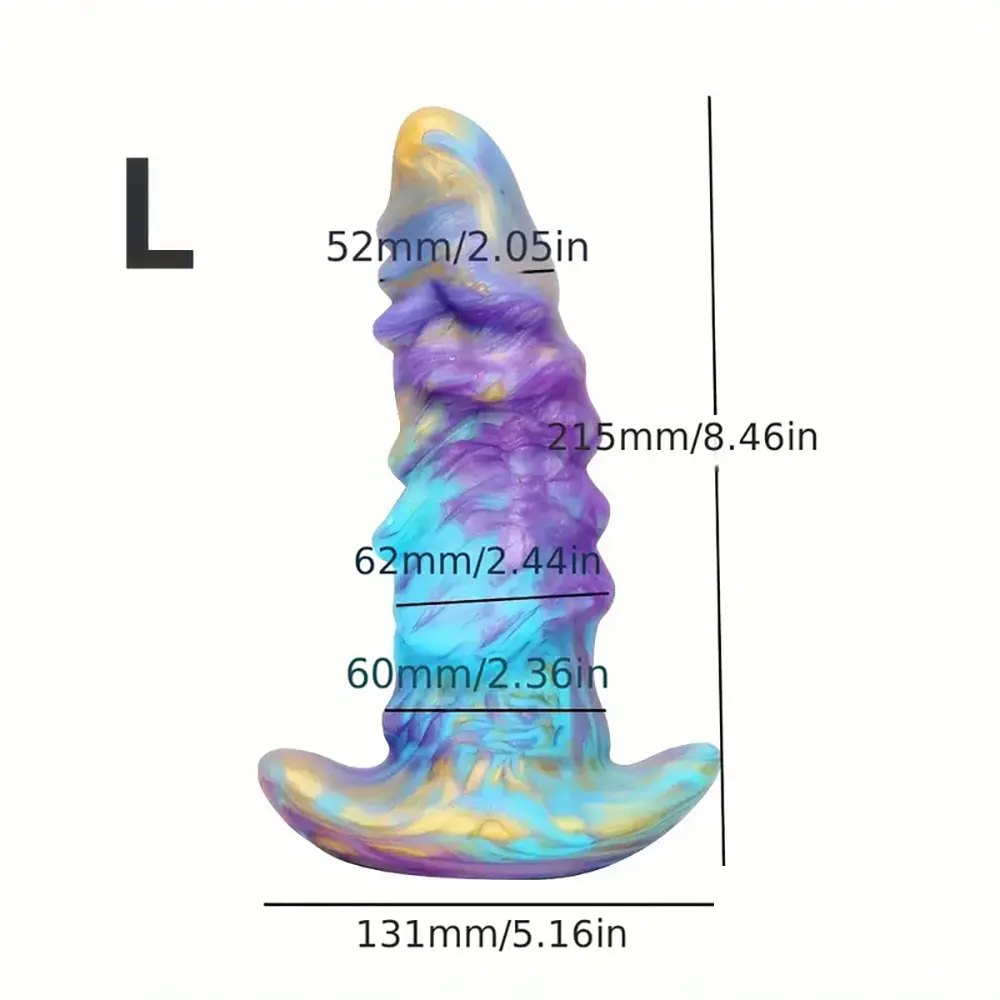 Galaxy Swirl Ribbed Monster Dildo - Dragon Fantasy Dildo
