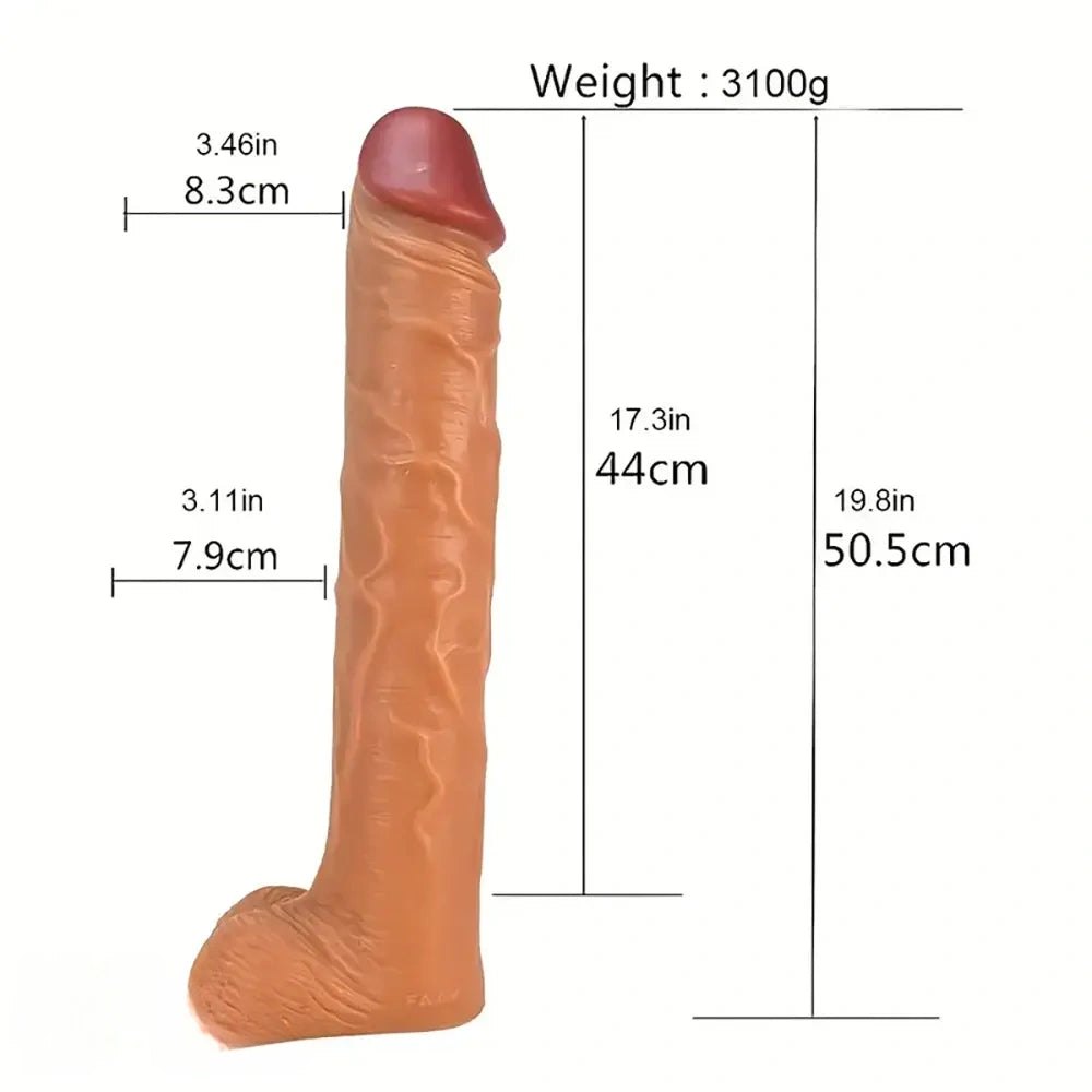 Giant Realistic Dildo 19.8in - Lifelike Dual Density Dildo