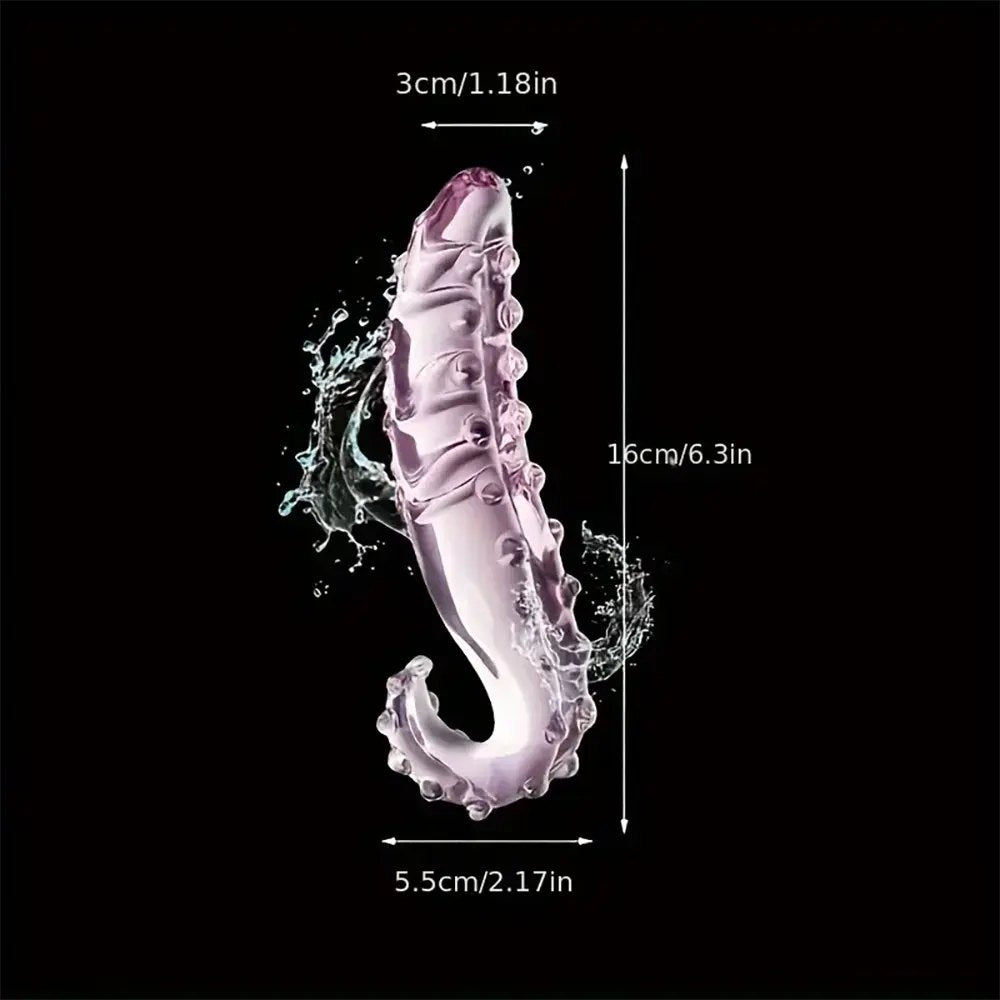 Glass Tentacle Dildo - Textured Glass Dildo Toy