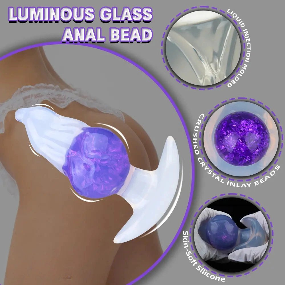 5.51in Glitter Ball Anal Plug - Silicone Anal Plug