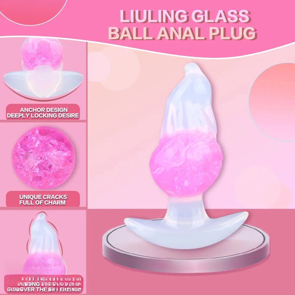 5.51in Glitter Ball Anal Plug - Silicone Anal Plug