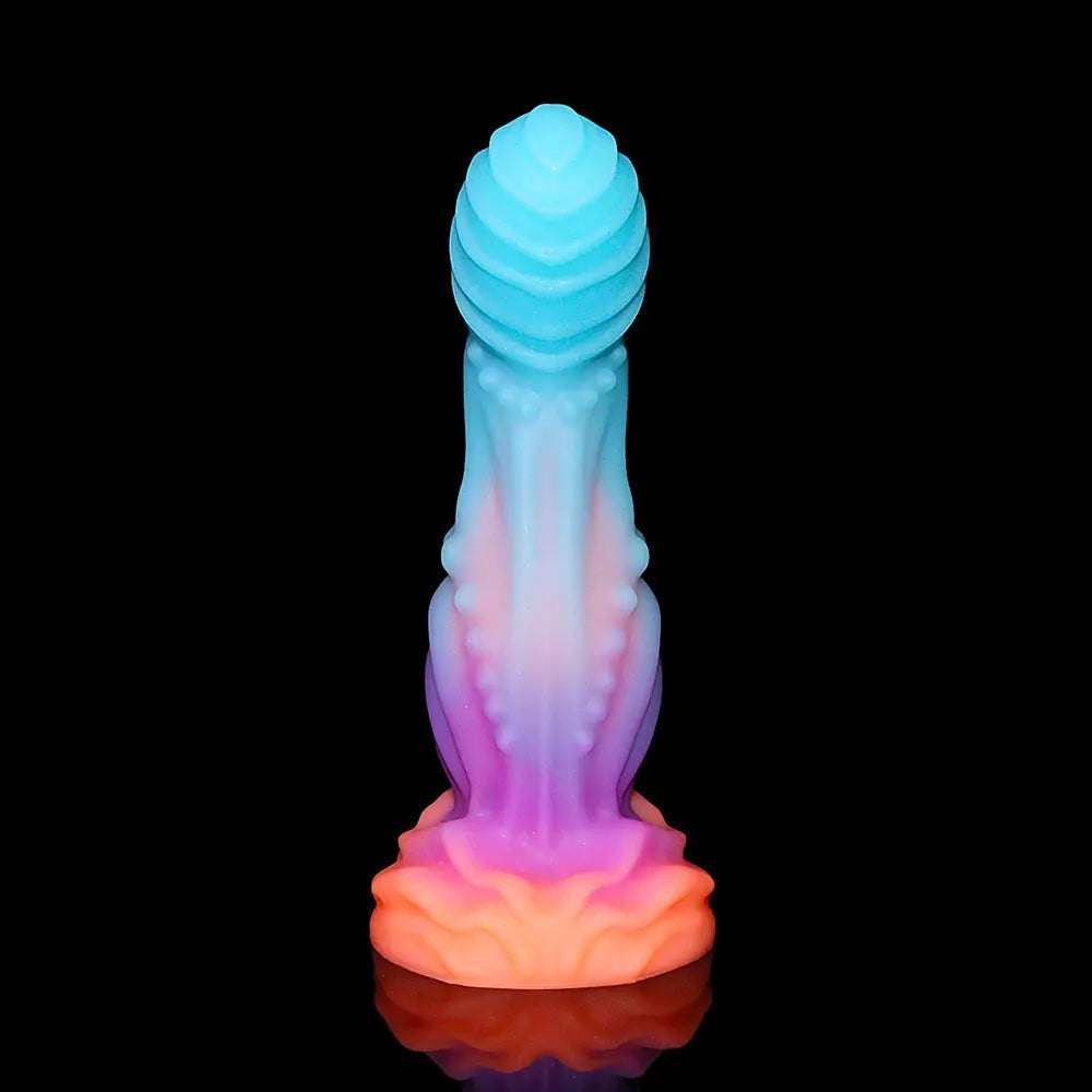 Glitter Swirl Fantasy Dildo 8 in - Silicone Fantasy Dildo