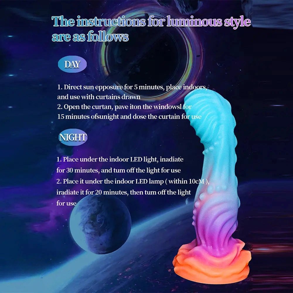 Glitter Swirl Fantasy Dildo 8 in - Silicone Fantasy Dildo