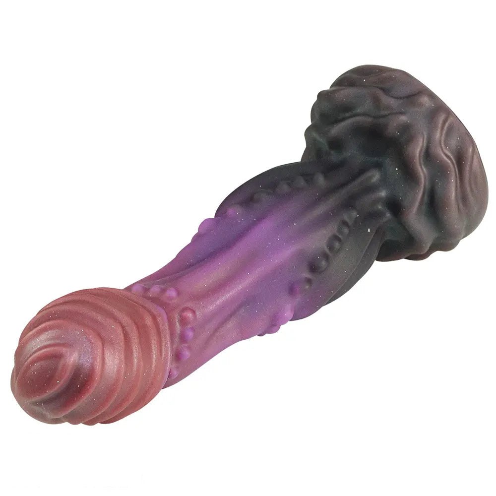 Glitter Swirl Fantasy Dildo 8 in - Silicone Fantasy Dildo