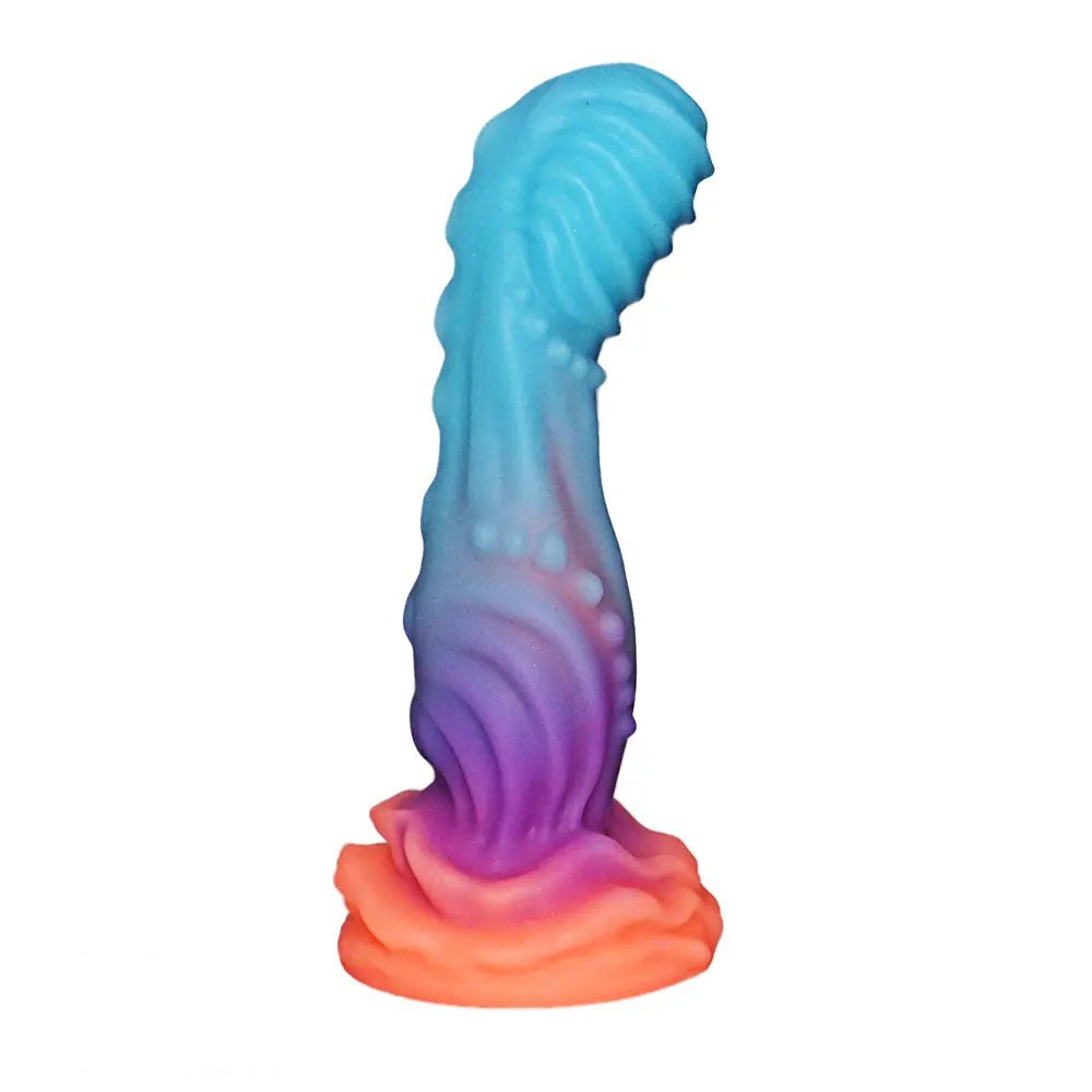 Glitter Swirl Fantasy Dildo 8 in - Silicone Fantasy Dildo