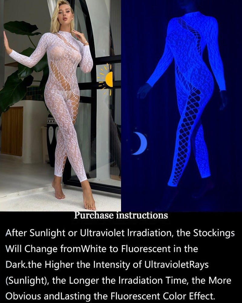 Glow In The Dark Fishnet Bodystocking - Fishnet Bodysuit