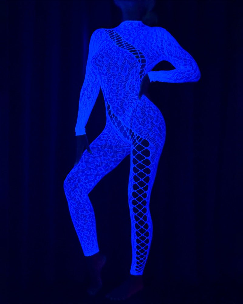 Glow In The Dark Fishnet Bodystocking - Fishnet Bodysuit