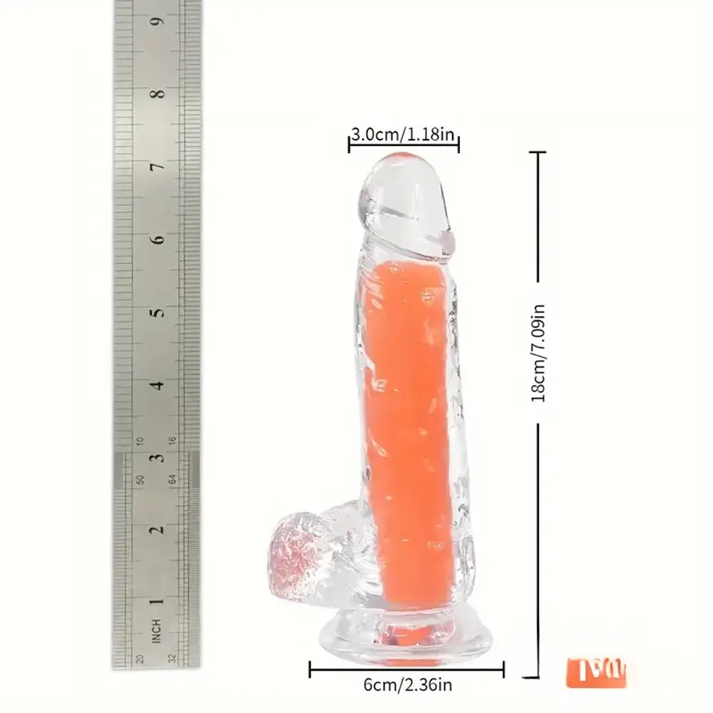 Glow in the Dark Clear Dildo - Realistic Jelly Dildo