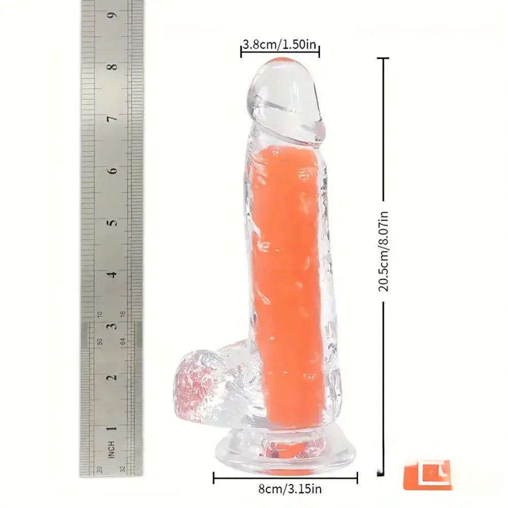 Glow in the Dark Clear Dildo - Realistic Jelly Dildo