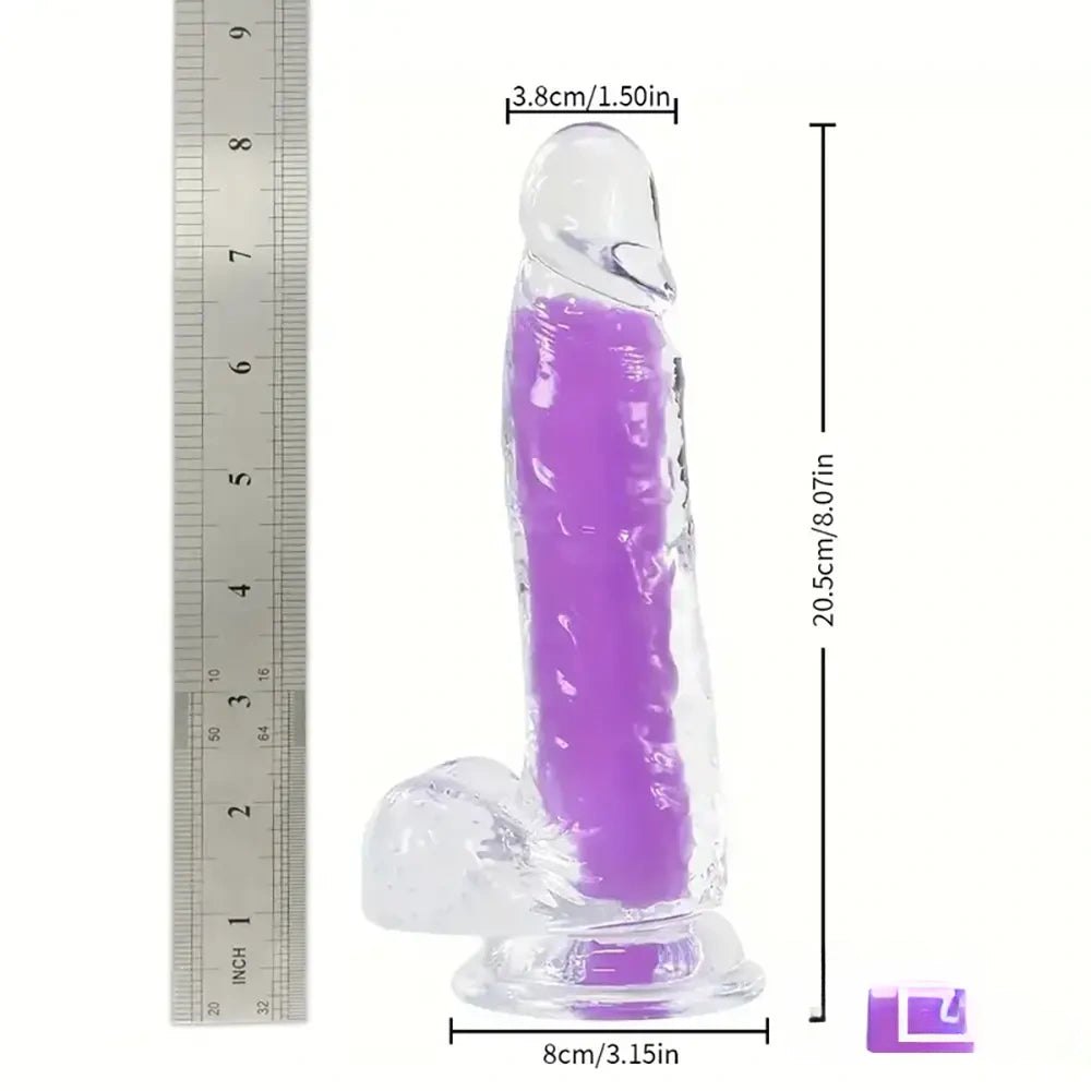 Glow in the Dark Clear Dildo - Realistic Jelly Dildo