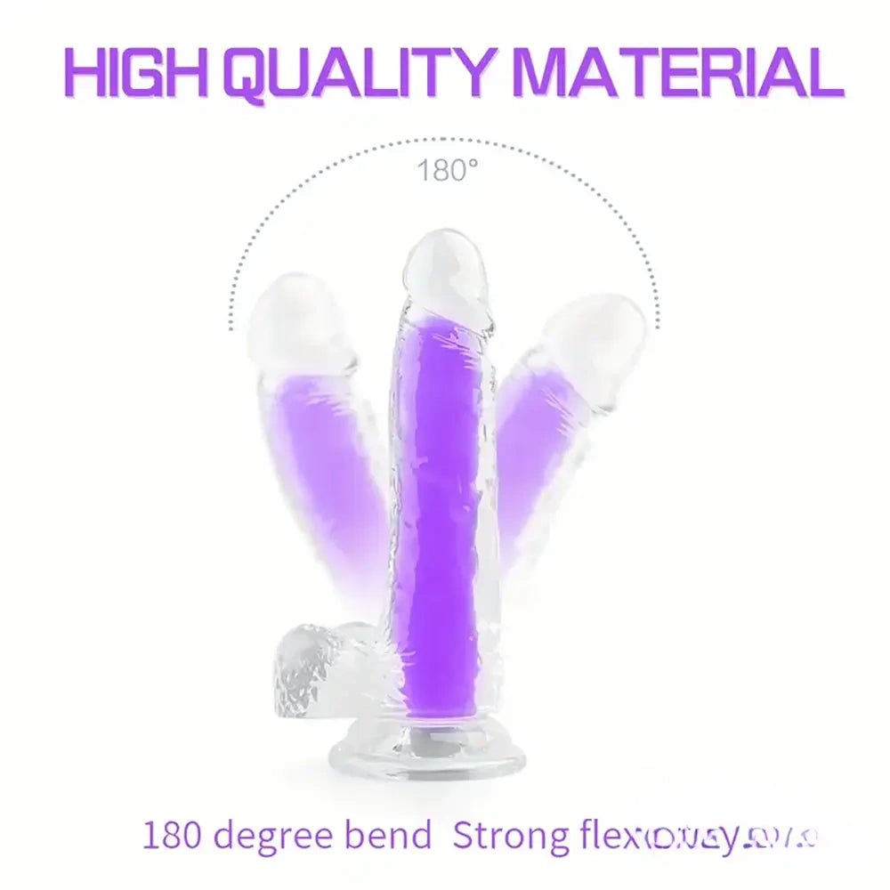 Glow in the Dark Clear Dildo - Realistic Jelly Dildo