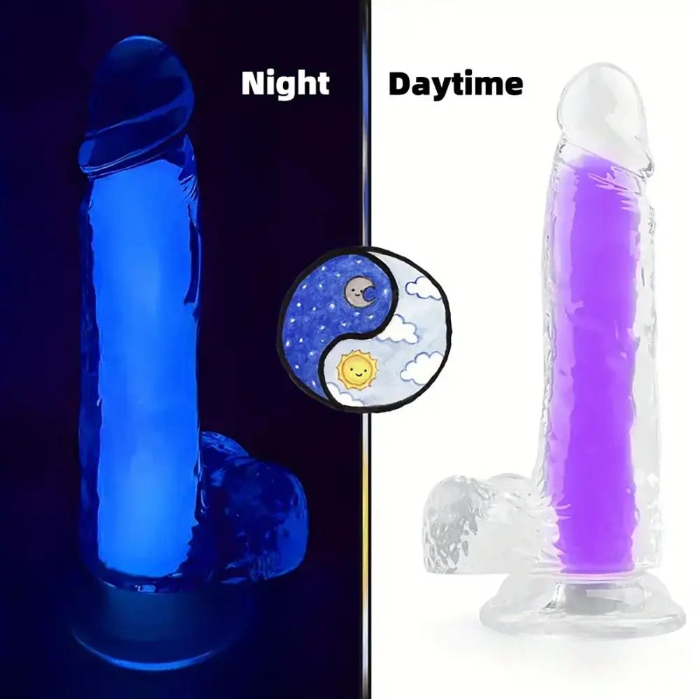 Glow in the Dark Clear Dildo - Realistic Jelly Dildo