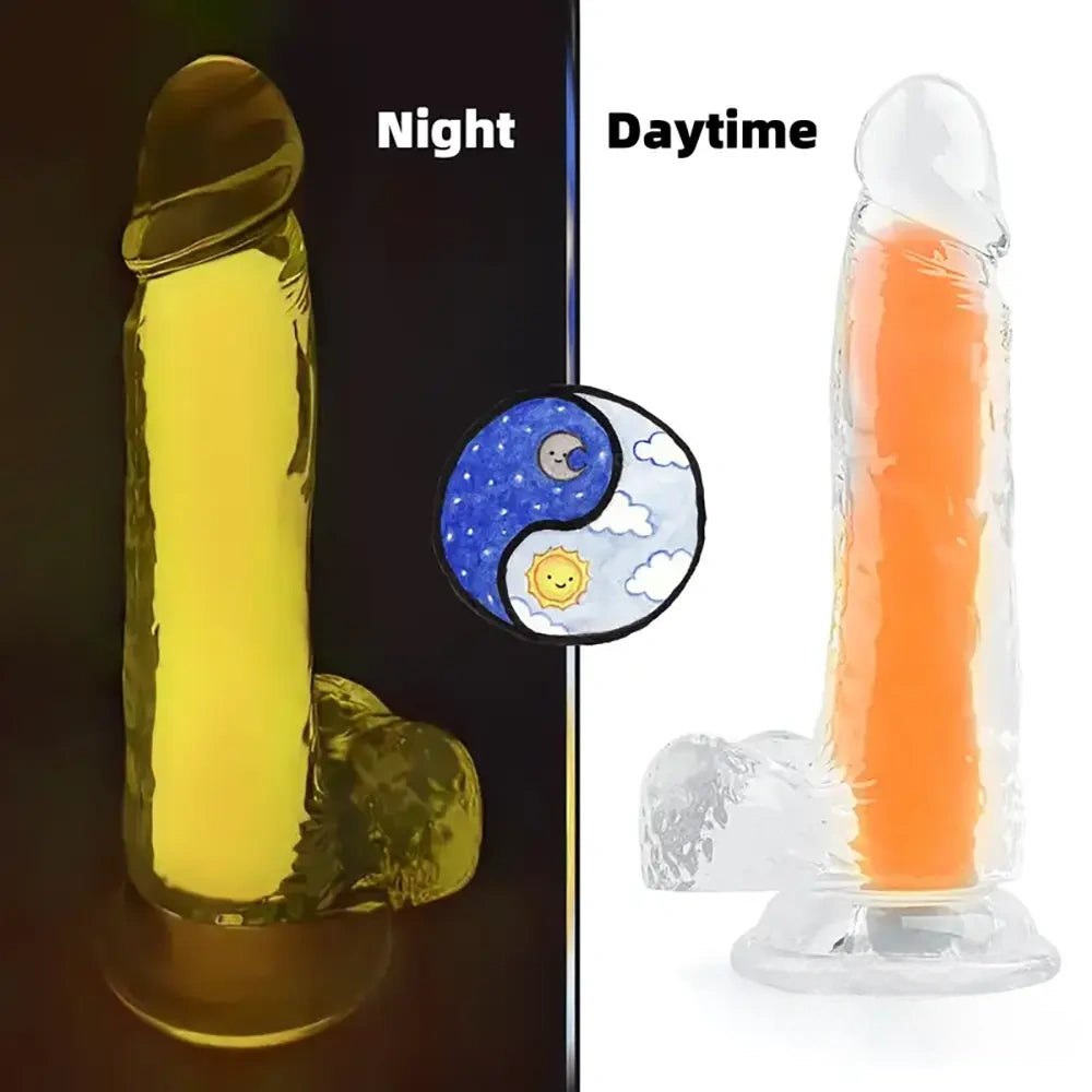 Glow in the Dark Clear Dildo - Realistic Jelly Dildo