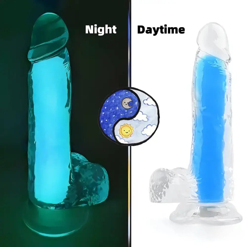 Glow in the Dark Clear Dildo - Realistic Jelly Dildo