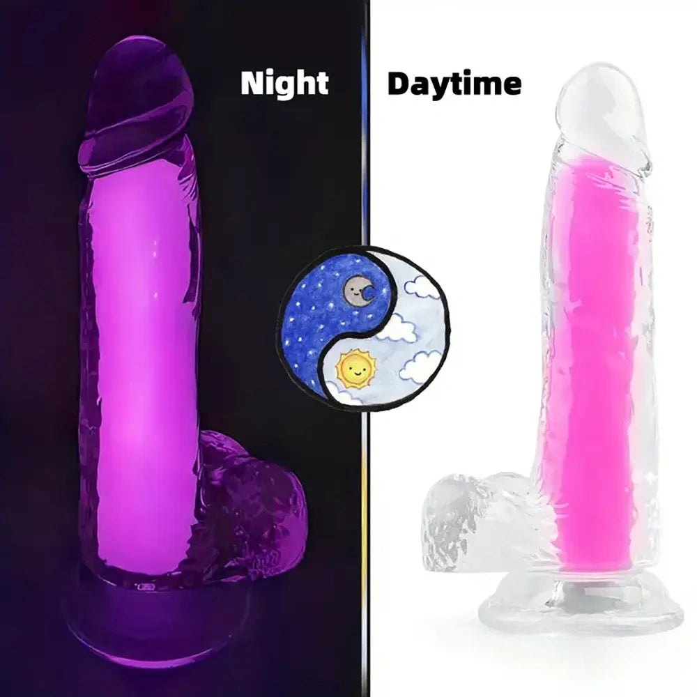 Glow in the Dark Clear Dildo - Realistic Jelly Dildo
