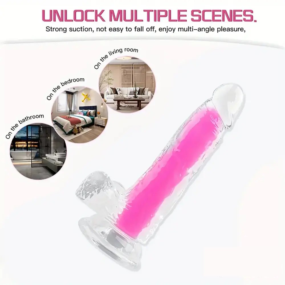 Glow in the Dark Clear Dildo - Realistic Jelly Dildo