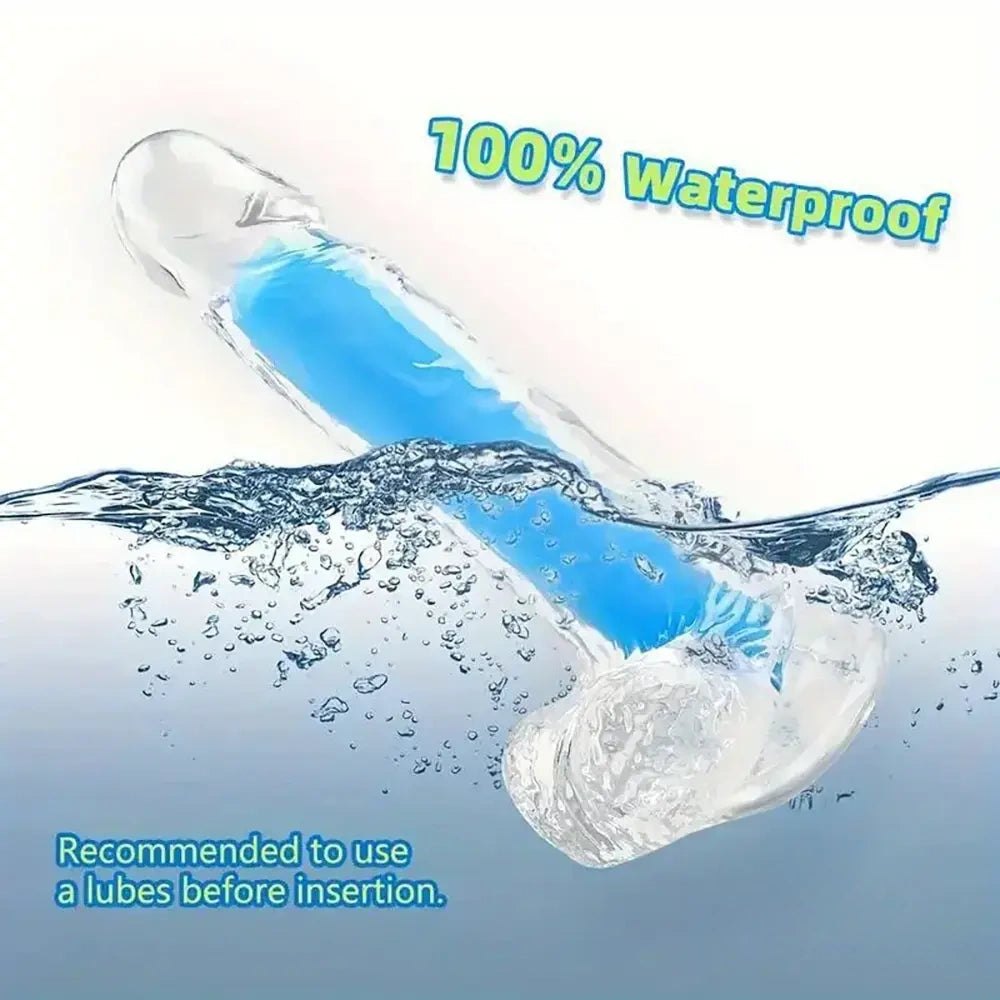 Glow in the Dark Clear Dildo - Realistic Jelly Dildo