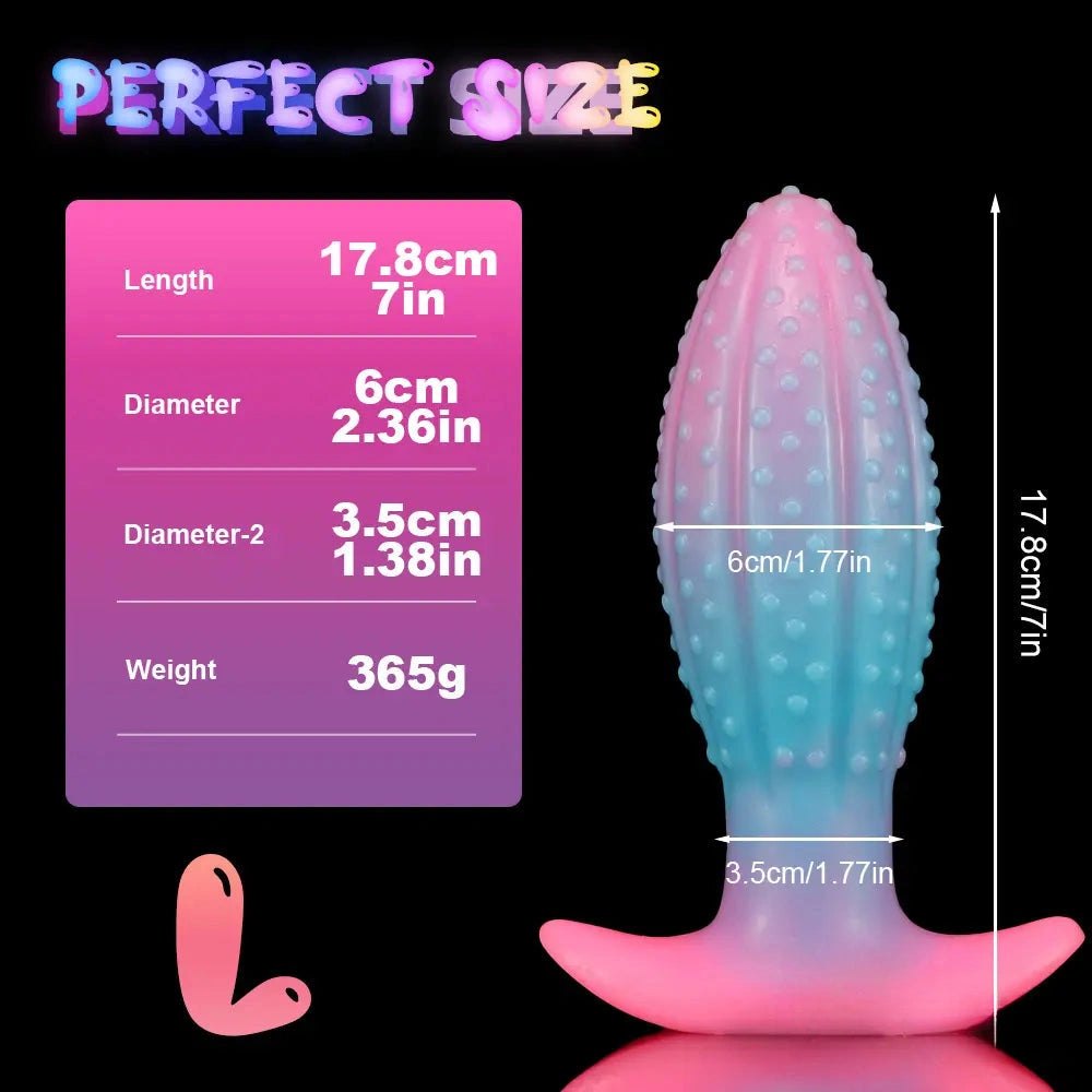 Glow Ribbed Anal Plug - Glow In The Dark Butt Plug