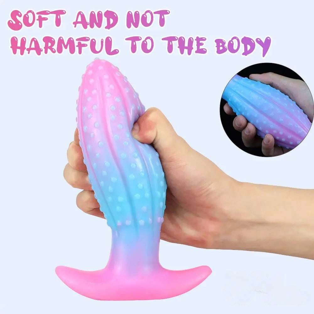 Glow Ribbed Anal Plug - Glow In The Dark Butt Plug