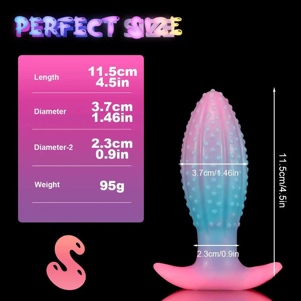 Glow Ribbed Anal Plug - Glow In The Dark Butt Plug