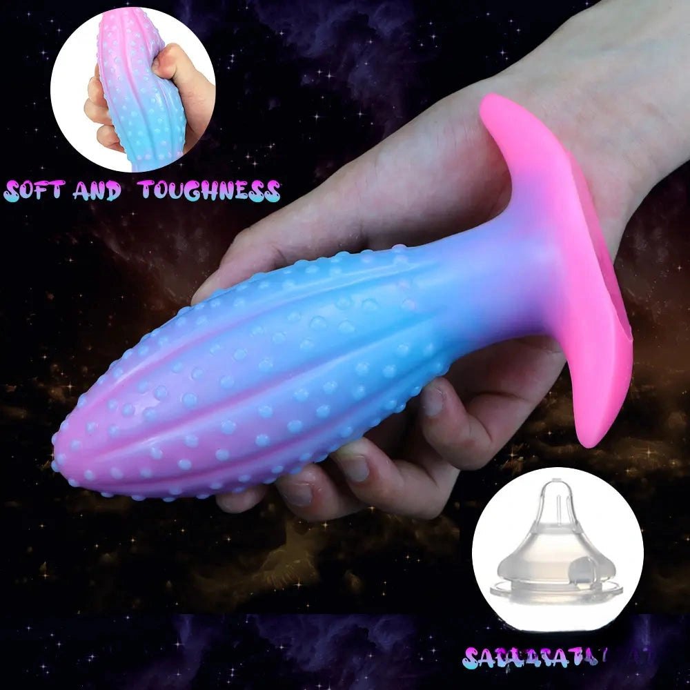 Glow Ribbed Anal Plug - Glow In The Dark Butt Plug
