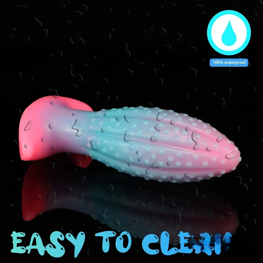 Glow Ribbed Anal Plug - Glow In The Dark Butt Plug