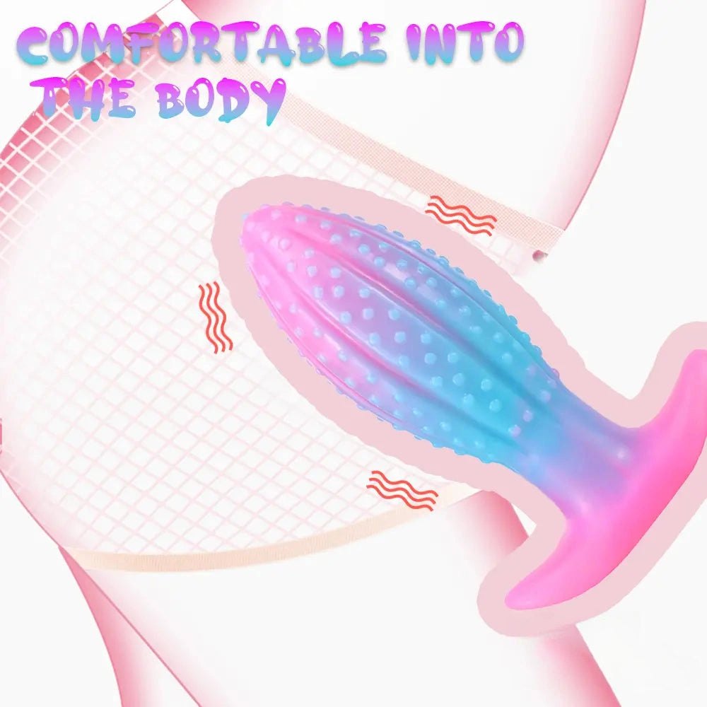 Glow Ribbed Anal Plug - Glow In The Dark Butt Plug