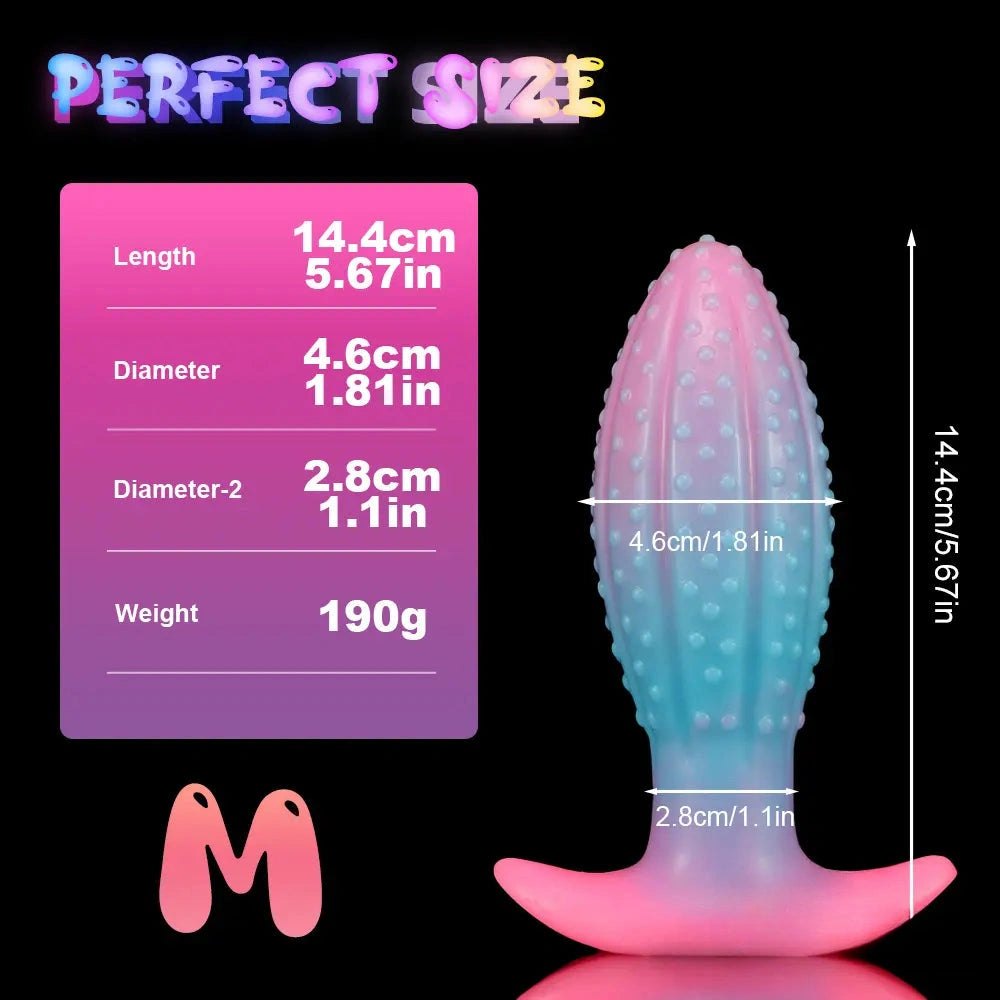 Glow Ribbed Anal Plug - Glow In The Dark Butt Plug