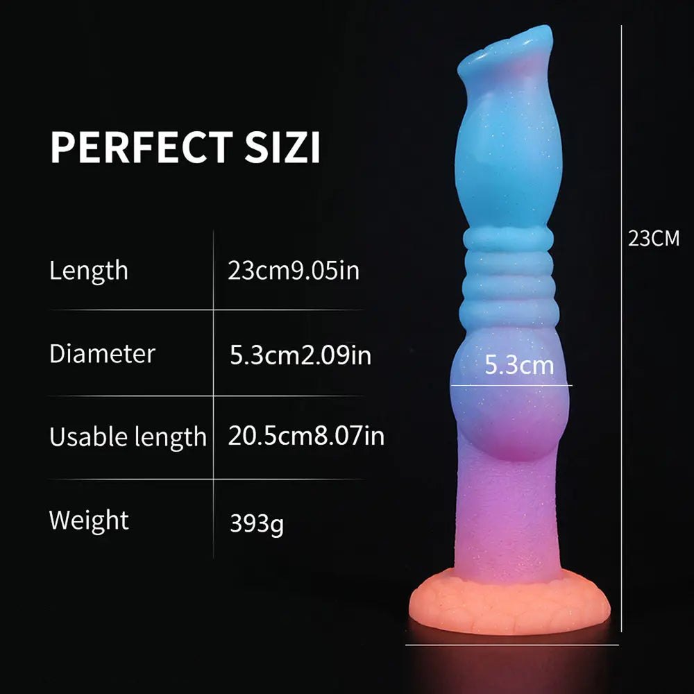 Glow Knot Animal Dildo 9 in - Glow in the Dark Horse Dildo