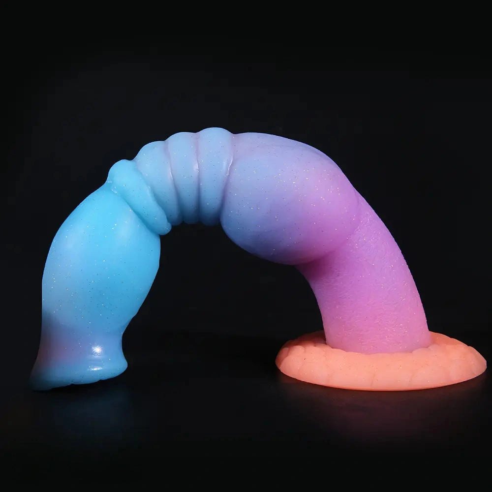 Glow Knot Animal Dildo 9 in - Glow in the Dark Horse Dildo