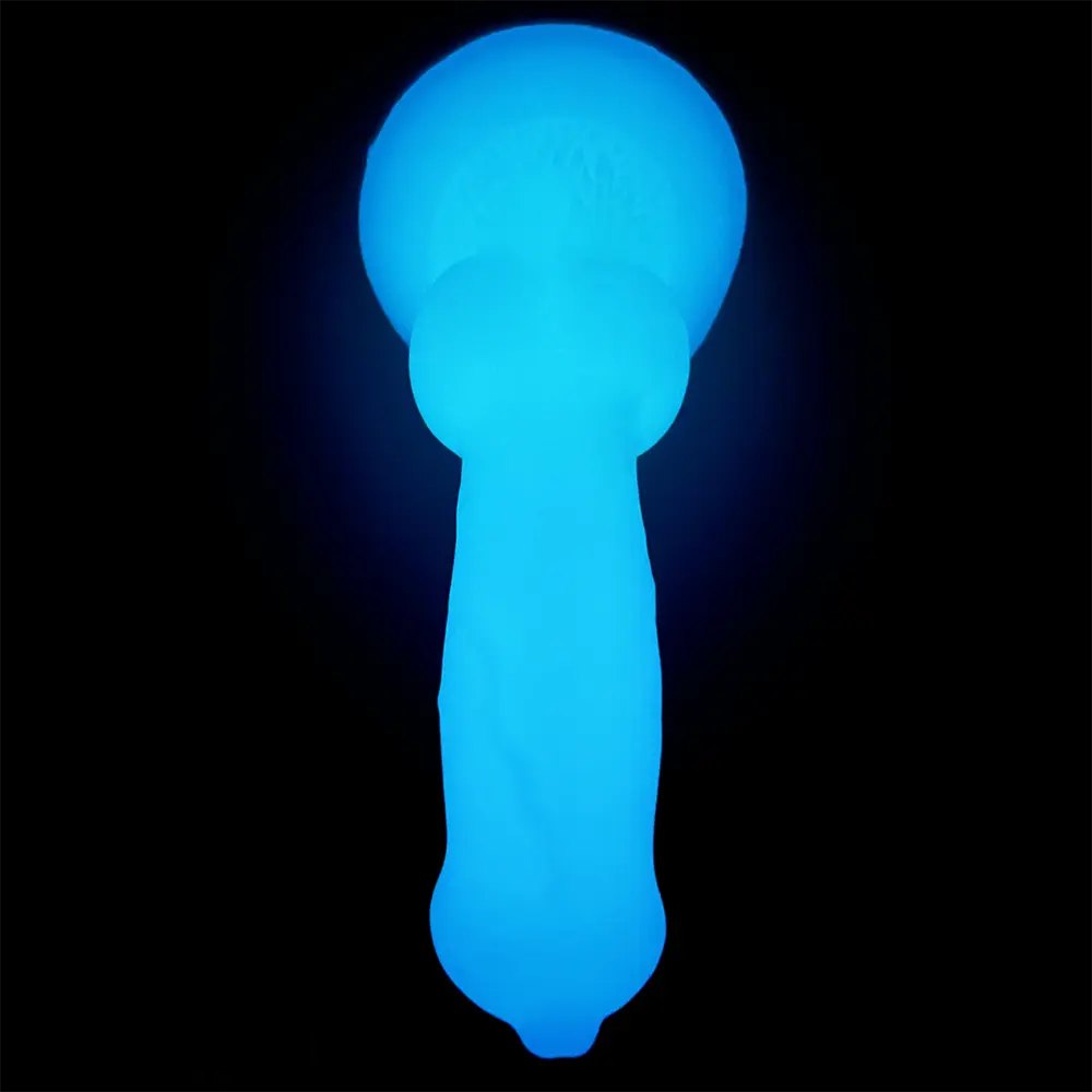 Glow Knotted Dog Dildo 7.49 in - Luminous Animal Dildo