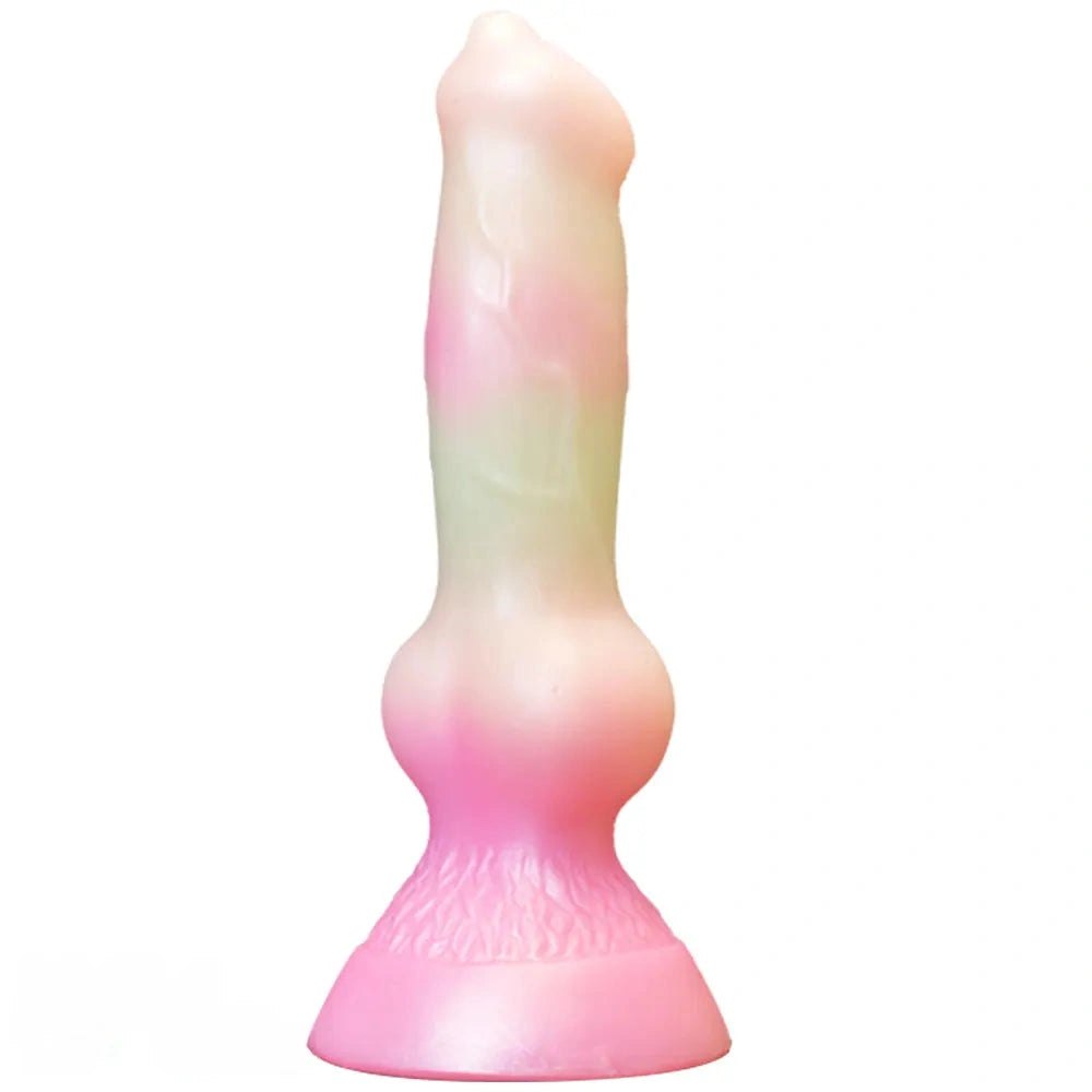 Glow Knotted Dog Dildo 7.49 in - Luminous Animal Dildo