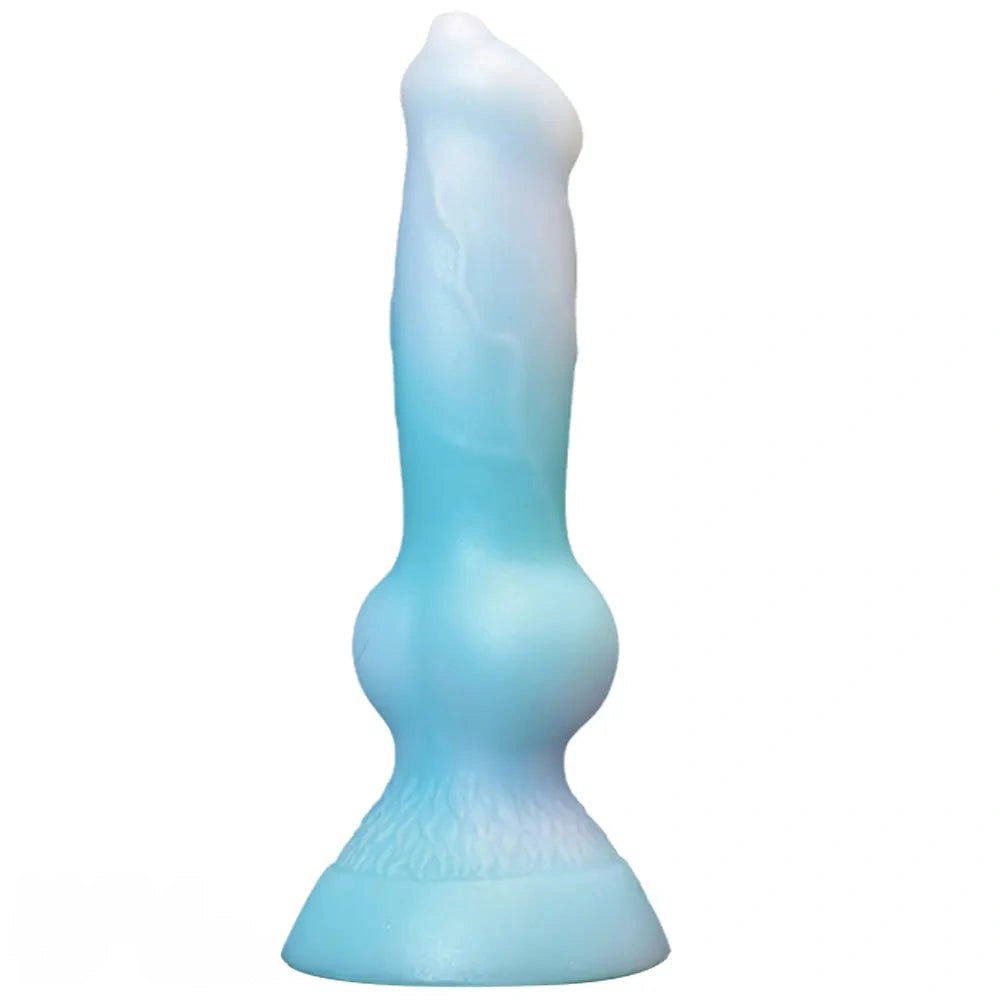 Glow Knotted Dog Dildo 7.49 in - Luminous Animal Dildo