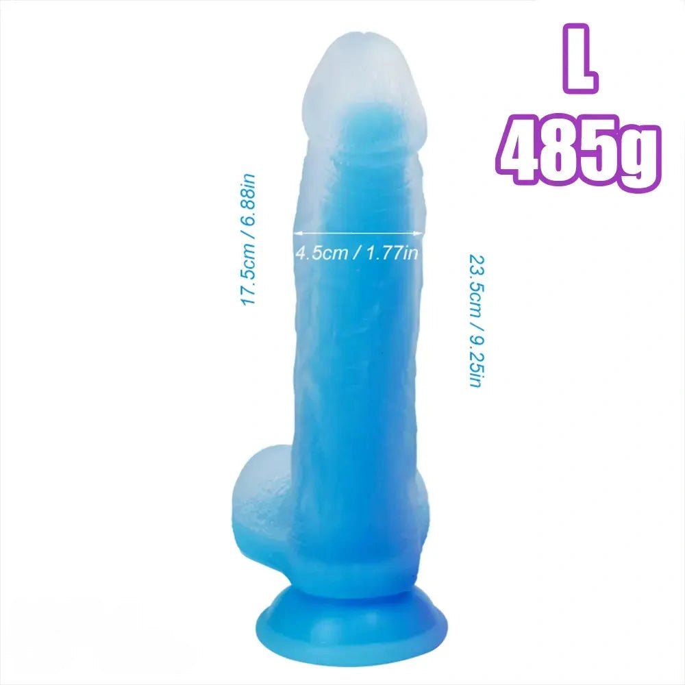 Glow Fantasy Dildo 7-9 in - Luminous Silicone Dildo