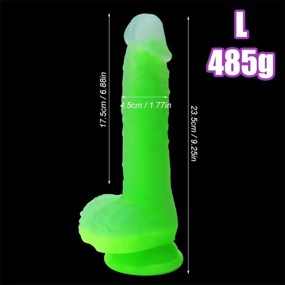 Glow Fantasy Dildo 7-9 in - Luminous Silicone Dildo
