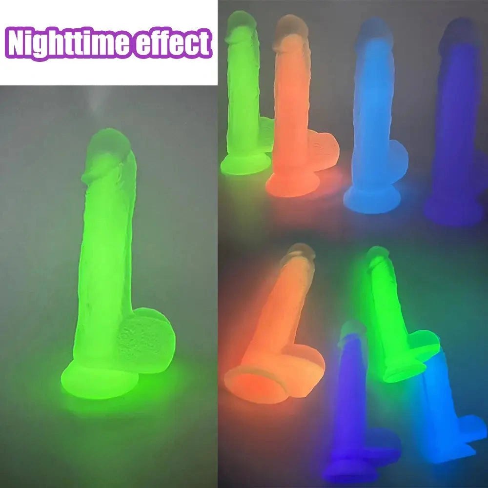 Glow Fantasy Dildo 7-9 in - Luminous Silicone Dildo
