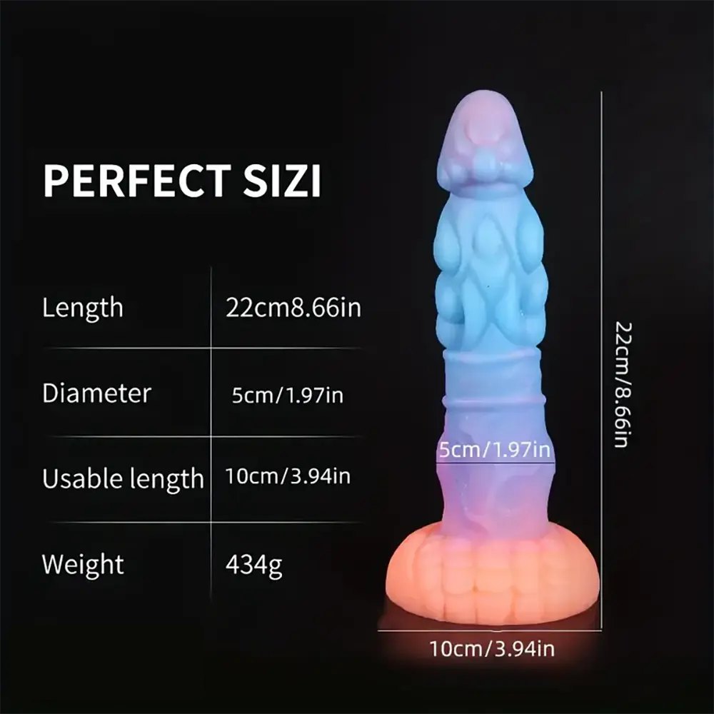 Glow Mushroom Knot Dildo 8.66in - Silicone Animal Knot Toy
