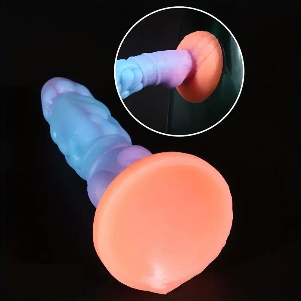Glow Mushroom Knot Dildo 8.66in - Silicone Animal Knot Toy