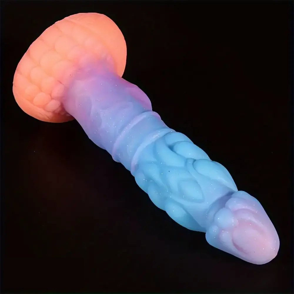 Glow Mushroom Knot Dildo 8.66in - Silicone Animal Knot Toy