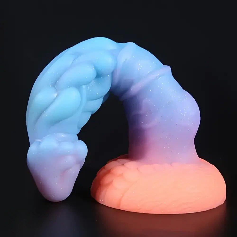 Glow Mushroom Knot Dildo 8.66in - Silicone Animal Knot Toy
