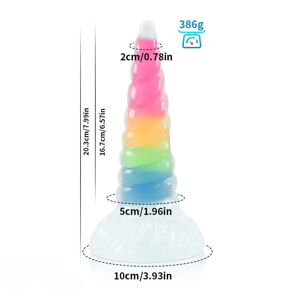 Glow Rainbow Fantasy Dildo - Luminous Silicone Dildo